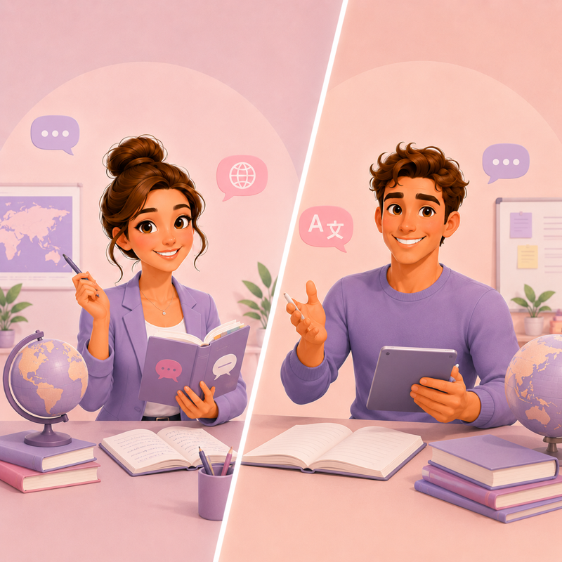 Language learning service illustration